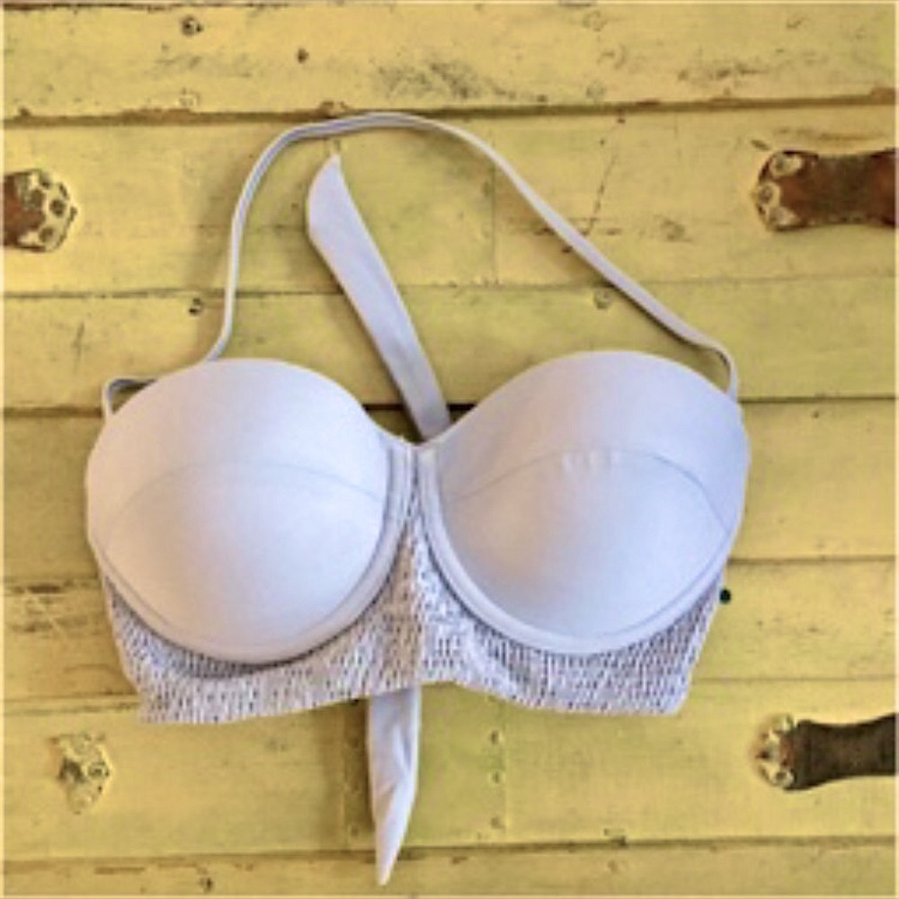 TORI PRAVER SWIM SEAFOAM LILAC MOLDED BIKINI TOP M